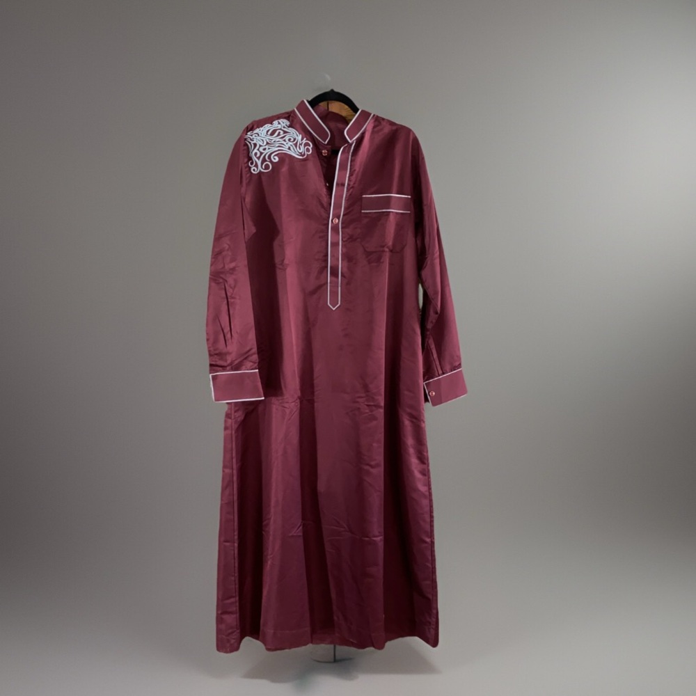 Afghanistan Traditional Beautiful Embroidery Men Silky Shirt New No Tags Large